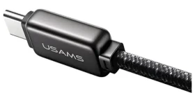 USAMS SJ743 čierna / Dátový kábel / USB-C - Lightning / 30W / 1.2m (SJ743USB01)