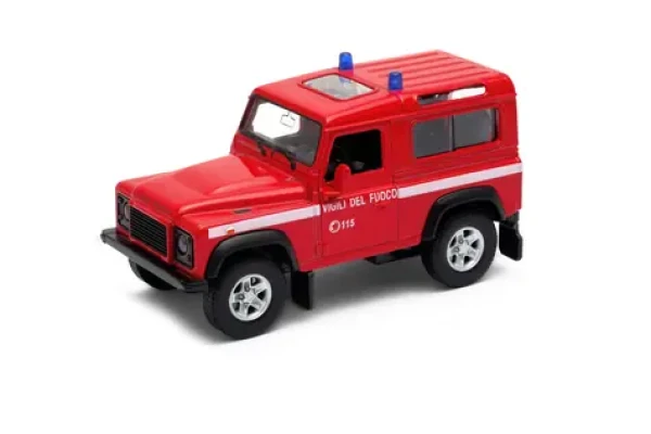 Welly - Land Rover Defender model 1:34 červený hasiči