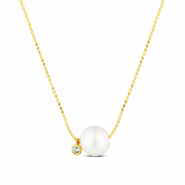 JwL Luxury Pearls Jemný náhrdelník s bielou perlou a trblietavým zirkónom JL0860