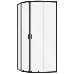 BESCO - Set kút ZARYA BLACK + vanička ALEX STONE EFFECT - FARBA rámu - Čierna, Rozmer A - 90 cm, Rozmer B - 90 cm, Výplň - Číre bezpečnostné sklo - 5 mm OLBZAAL90B