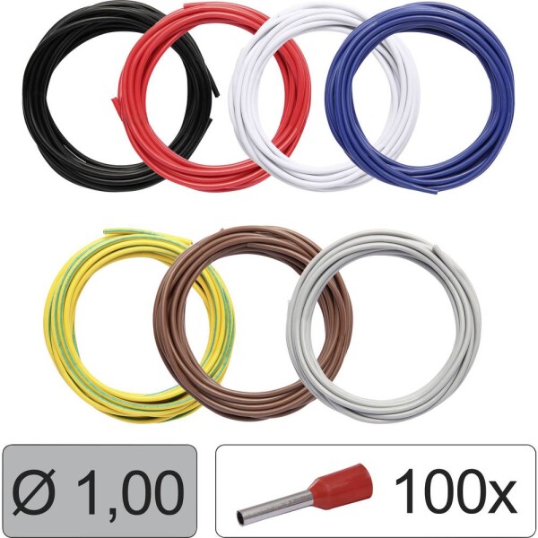 Quadrios 25CW115 jeden drôt, LiFY, 1.0 mm², čierna, červená, biela, modrá, žltozelená, hnedá, sivá, 1 sada; 25CW115