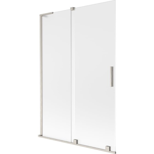 MEXEN/S - Velar L dvojkrídlová posuvná vaňová zástena 120 x 150, dekor, nikel kartáčovaný 896-120-003-31-97