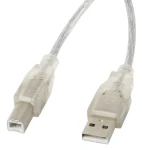 Lanberg CA-USBA-12CC-0018-TR priehľadná / Kábel USB 2.0 / USB-A (M) - USB-B (M) / 1,8 m (CA-USBA-12CC-0018-TR)