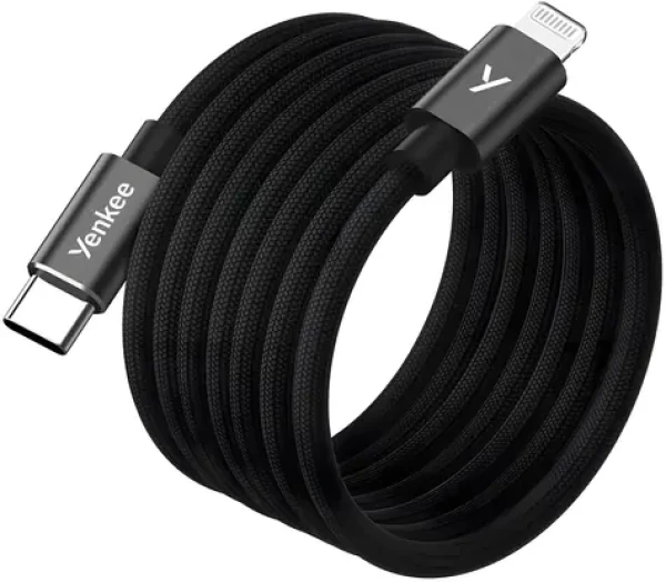YENKEE YCU MAGNETIC 01 čierna / Kábel USB-C/Lightning / MFi / 1,5 m / 480 Mb/s (37000584)