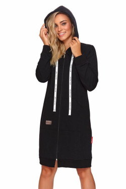 Dámský župan na zip model 17228984 černý DN Nightwear