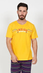 Pánske capri pyžamo Indigo Yellow s tmavomodrou - Gazzaz XL žluto-modrá
