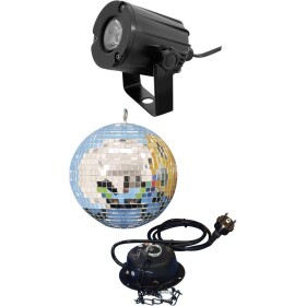 Eurolite 50101856 LED Disko guľa, sada s LED osvetlením, s hnacím motročekom 20 cm; 50101856
