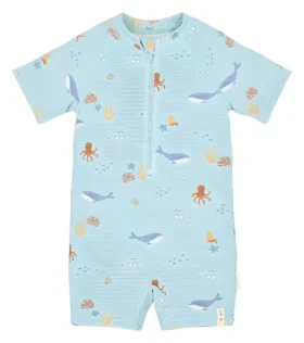 Little Dutch Plavky krátky rukáv Ocean Friends veľ. 62/68 / Dojčenské plavky / Recyklovaný nylon (CL26030205LD)