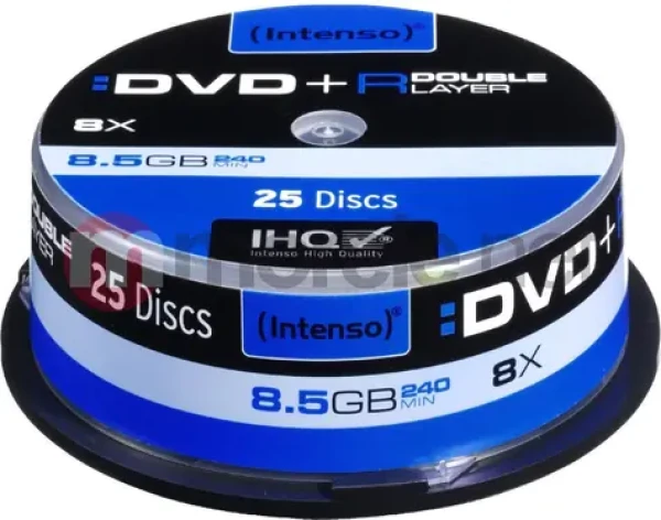 INTENSO 25 ks / Optické médium / DVD+ R DL / 8.5 GB / 8x / Spindl (4311144)