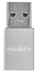 Nedis Profigold adaptér USB-A - USB-C strieborná / Redukcia / USB 3.2 Gen 1/5 Gbps / hliníkové telo (CCTB60925AL)