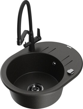 MEXEN/S MEXEN/S - Kevin granitový drez 1-miska vrátane batérie Duo, čierna/zlatá metalik 6517-75-671701-70-B