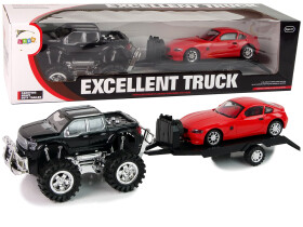 Sada vozidla Black Monster Truck Biely odťahový automobil 58 cm