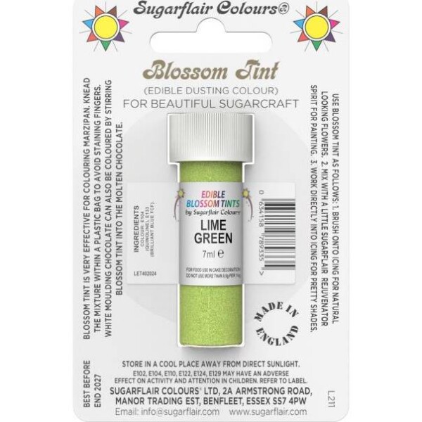 Jedlá prachová farba lime green 7 ml - Sugarflair - Sugarflair