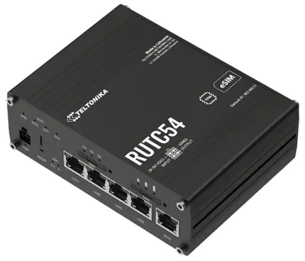 Teltonika RUTC54 / Router industriálny / 5G / Wi-Fi 6 / Dual SIM eSIM / 1x LAN / 4X WAN (RUTC54000200)