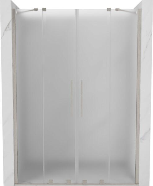 MEXEN/S - Velar Duo posuvné sprchové dvere 150, dekor, nikel kartáčovaný 871-150-000-32-97