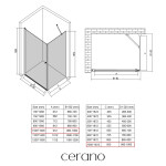 CERANO - Sprchovací kút Antelo L/P - 6 mm - chróm, transparentné sklo - 100x100x190 - otočný CER-433377
