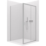 CERANO - Sprchovací kút Varone LINE Ľ/P - 6 mm - chróm, transparentné sklo - 100x70x195 - posuvný CER-DY505-90101
