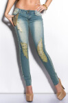 Sexy KouCla skinny-jeans with chains denimblue