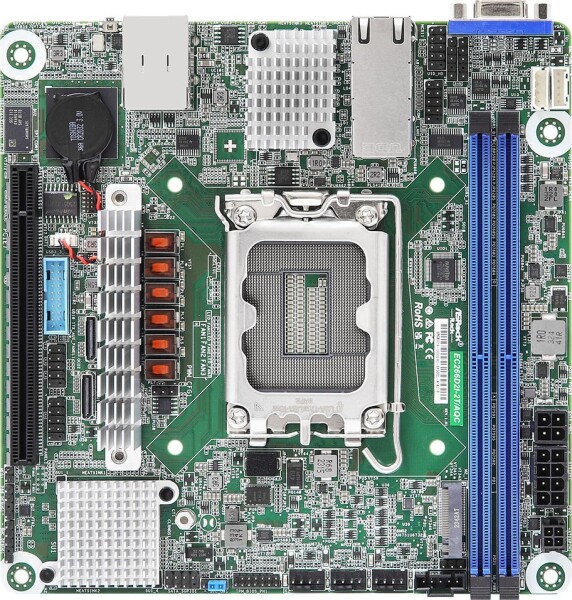 ASRock ASRock Mainboard EC266D2I-2T/AQC mini-ITX Sockel 1700 DDR5-only Single