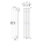 SAPHO - PILON vykurovacie teleso 270x1800, so 4 háčikmi, biela mat IZ121T