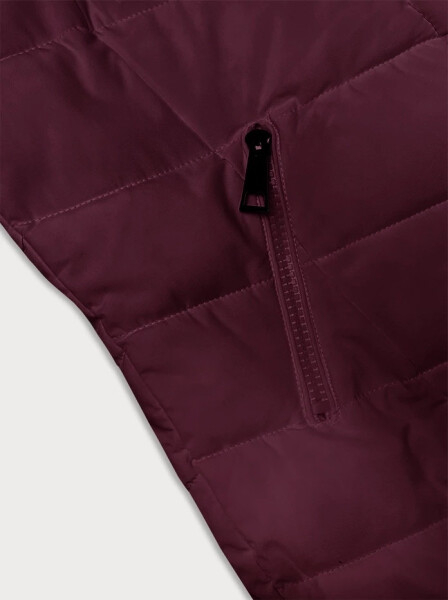 Prešívaná zimná bunda v bordovej farbe s kapucňou LHD (2M-057) odstíny červené S (36)