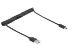 DeLock Easy-USB čierna / Špirálový USB kábel / USB-A (M) - USB-A (M) / 0,8 m / USB 2.0 (90133)