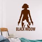 Veselá Stena Samolepka Black Widow silueta Farba: fialová, Veľkosť: 60 x 85 cm