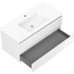 MEXEN/S - Orio kúpeľňová skrinka 100 cm s umývadlom Otis, 2 zásuvky, biela mat 91A10-10047-2-BFF01-W18M01