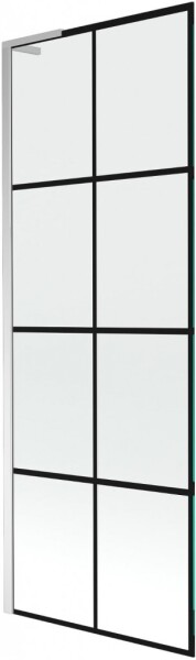 MEXEN/S - Next L vaňová zástena FIX 70 x 150, čierna vzor, chróm 895-070-000-03-77-01