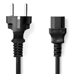 Nedis napájací kábel 10 m čierna / Napájací kábel / IEC-320-C13 / Schuko / priamy / 10A (CEGL10030BK100)