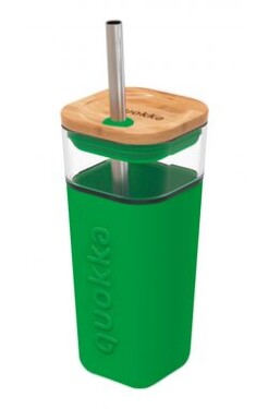 Quokka Liquid Cube 540ml Green / Poháre s viečkom / brosilikátové sklá (8412497400614)