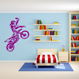 Veselá Stena Samolepka Freestyle Motocross Farba: fialová, Veľkosť: 60 x 44 cm