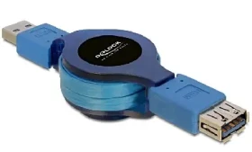 DeLock predlžovací kábel USB 3.0 A samec - samica samonavíjacia 1 m (82649)