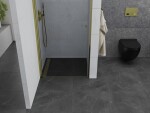 MEXEN - Pretoria sprchové dvere krídlové 80, transparent, zlatý sa stenovým profilom 852-080-000-50-00