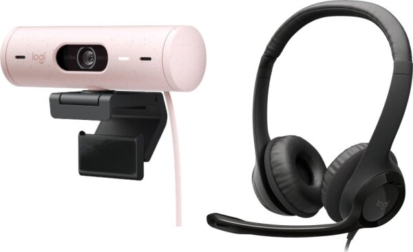 Logitech Brio 500 Rose (960-001421) + H390 (981-000406)