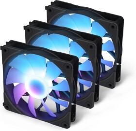SilentiumPC Blackstorm Luna UF120 ARGB PWM fan pack, black, 120 mm, 3-pack