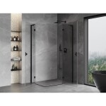 MEXEN/S - Mist-H L Duo sprchovací kút dvere krídlové 90 x 110, transparent, čierna 8A5L-090L-110P-70-00