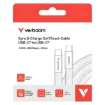 Verbatim 30277 SoftTouch USB-C kábel 1.2m biela / USB-C(M) / USB-C(M) / 100 W / PD 3.0 (30277)