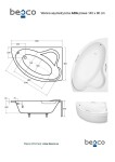 BESCO - Asymetrická vaňa ADA - Nožičky k vani - Bez nožičiek, Rozmer vane - 140 × 90 cm, Spôsob prevedenia - Pravé VANADA140P