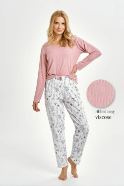 Taro 3456 Caroline long/r M-XL Z25/26 dámske pyžamo Růžová XL