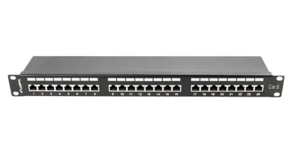 Lanberg PPS6-1024-B čierny / Patch panel / 24 portov / RJ-45 / Cat6 STP / 1U / 19" (PPS6-1024-B)