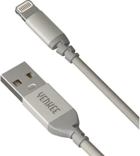 YENKEE YCU 612 USB 2.0 na Lightning kábel strieborná / dĺžka 2m / 2.4A (8590669241798)