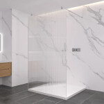 CERANO - Sprchová zástena Walk-in Onyx Duo Ľ/P - 8 mm - okrúhla vzpera - chróm, ryhované sklo - 90x200 CER-8050BD2264