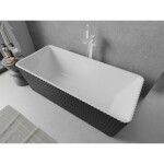 MEXEN/S - Nila voľne stojaca vaňa reliéf 170 x 75, biela/čierna, sifón a prepad biela 52841708075-20