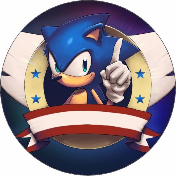 Jedložiteľný papier Ježko Sonic s vlajkou 19,5 cm - Pictu Hap - Pictu Hap