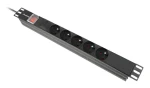 Lanberg PDU čierna / Zásuvková lišta do racku / 19" 1U / 5x zásuvka / IEC C14 / 10 A (PDU-05E-0200-IEC-BK)