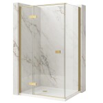 REA/S - Sprchovací kút Atlas 100x90 Brush Gold vľavo KPL-K4474