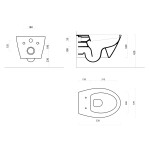 GSI - MODO závesná WC misa, Swirlflush, 37x52cm, čierna dual-mat 981626