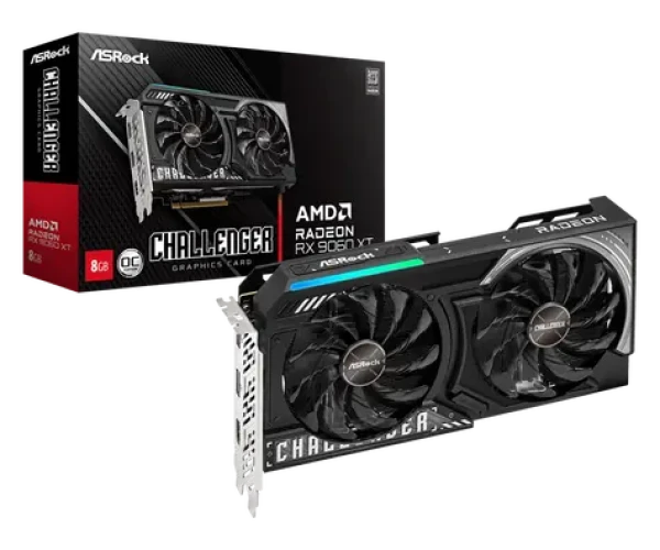 ASRock Radeon RX 9060 XT Challenger OC 8GB / 3290MHz / 8GB GDDR6 / 1x HDMI + 2x DP / 550W (8) (RX9060XT CL 8GO)