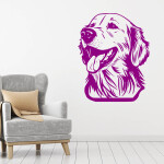 Veselá Stena Samolepka Zlatý retriever Farba: žlutá, Veľkosť: 60 x 48 cm